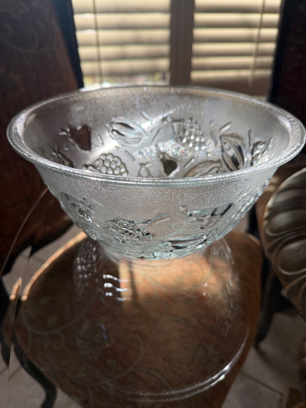 Frosted Clear Glass Decorative Bowl